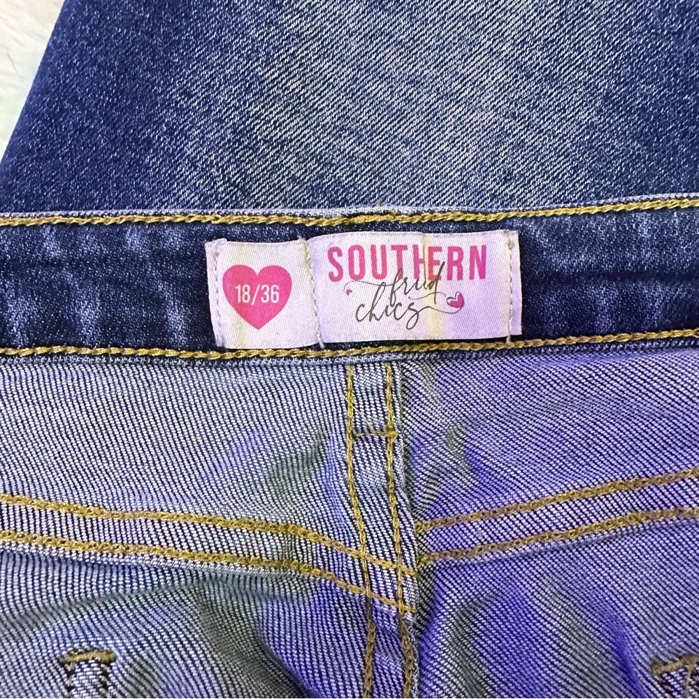 Southern Fried Chics Hot Girl Jeans Wide leg Flare Super Stretch Sz 18 - Picture 6 of 7
